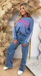 BROOKLYN NY STRIPE SWEAT DENIMBLUE
