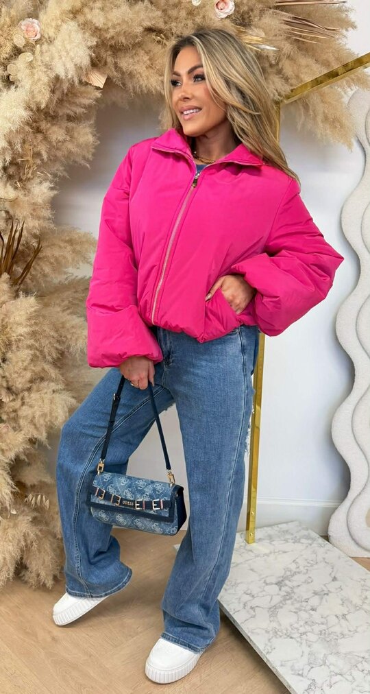 OVERSIZED PUFFER BOMBERJACKET PINK