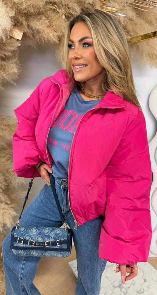 OVERSIZED PUFFER BOMBERJACKET PINK