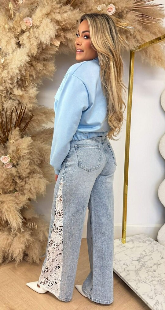 NOE SUEDE LOOK BOMBER JACKET ICEBLUE