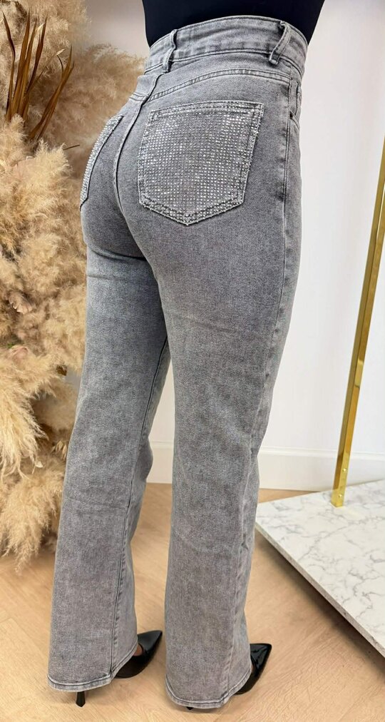 BESTSELLER WIDE LEG GLITTER POCKET JEANS XJ355 GREY