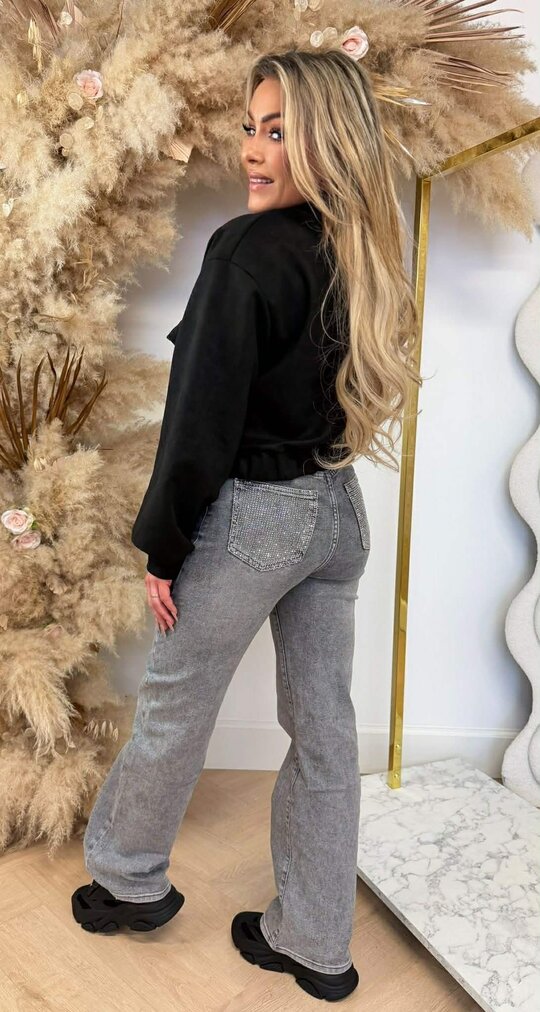 NOE SUEDE LOOK BOMBER JACKET BLACK