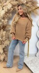 BUTTON KNITTED SWEAT CAMEL