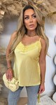 SATIN SPAGHETTI LACE TOP YELLOW