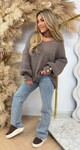 BUTTON KNITTED SWEAT TAUPE