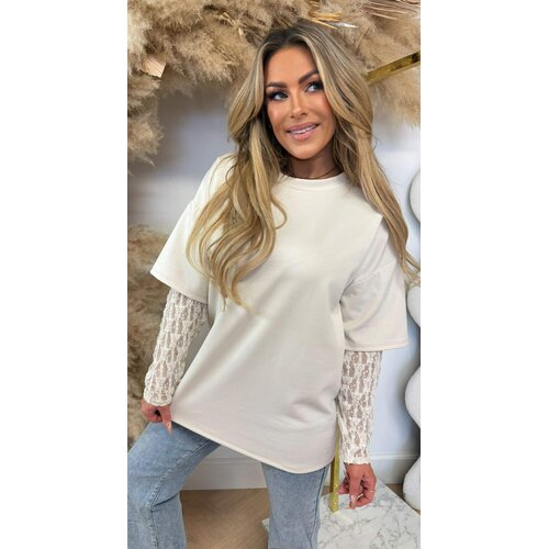 MEGAN LACY TEE BEIGE