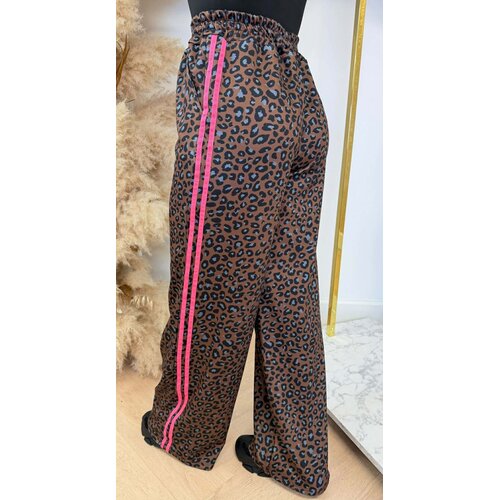 LEOPARD STRIPE PANTS PINK