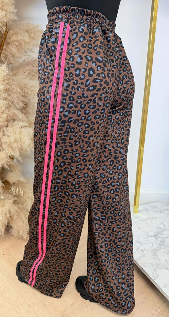 LEOPARD STRIPE PANTS PINK