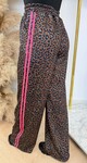 LEOPARD STRIPE PANTS PINK