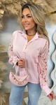 VENESSA LACE MOUW BLOUSE 6308 PINK