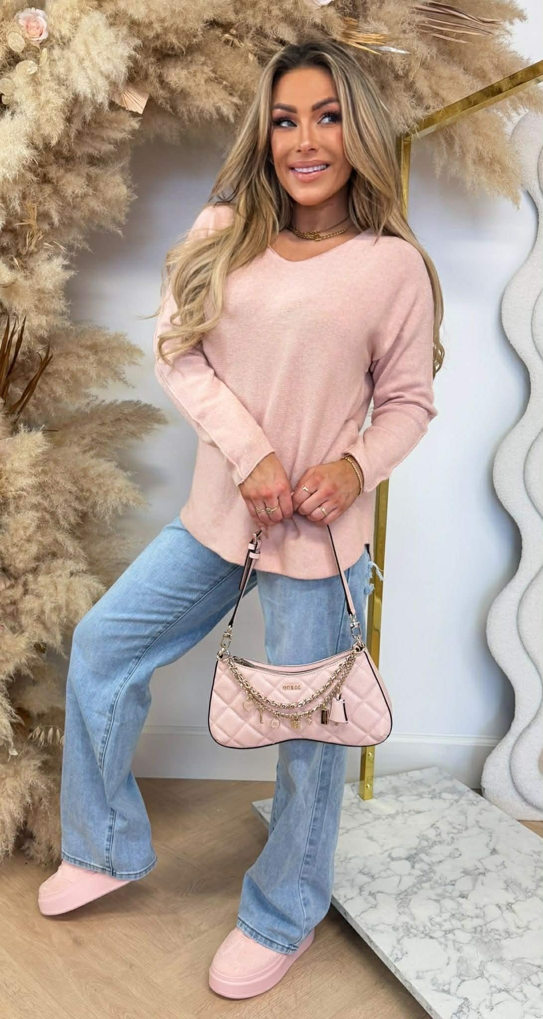 MINDY SOFT V TOP OLDPINK