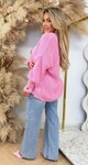 BUTTON KNITTED SWEAT PINK