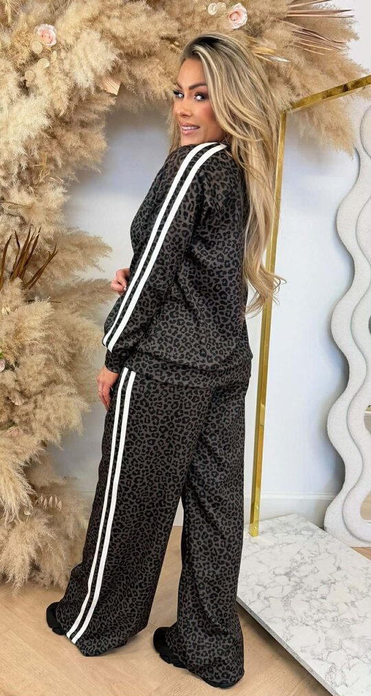 LEOPARD STRIPE SET BROWN