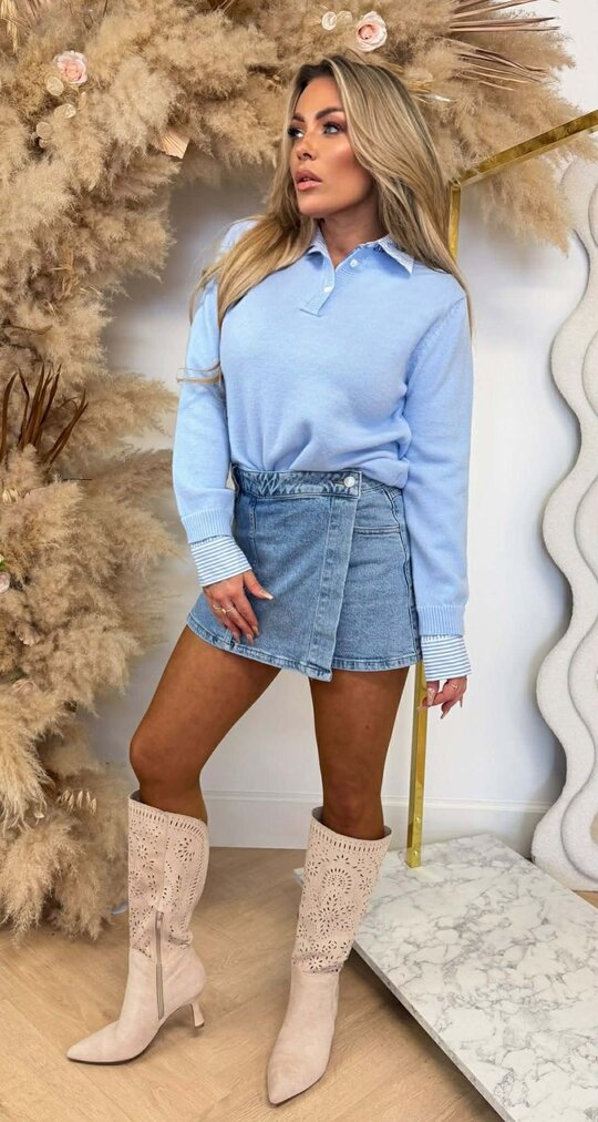 KRAAG STRIPE SWEAT 722 BLUE