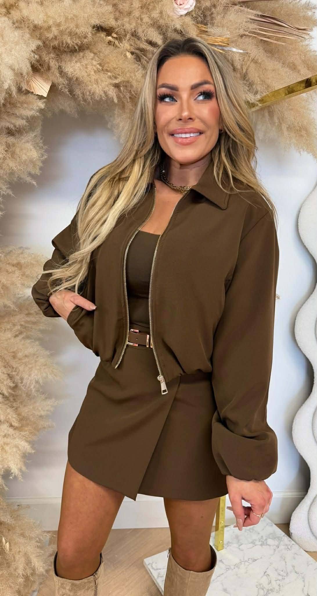 LUXURY ZIPPER JACKET 6228 CHOCO