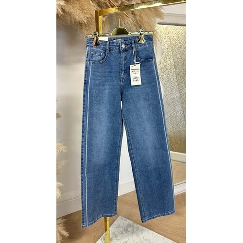 STRIPE SPARKLE WIDE LEG JEANS 5250 DENIMBLUE