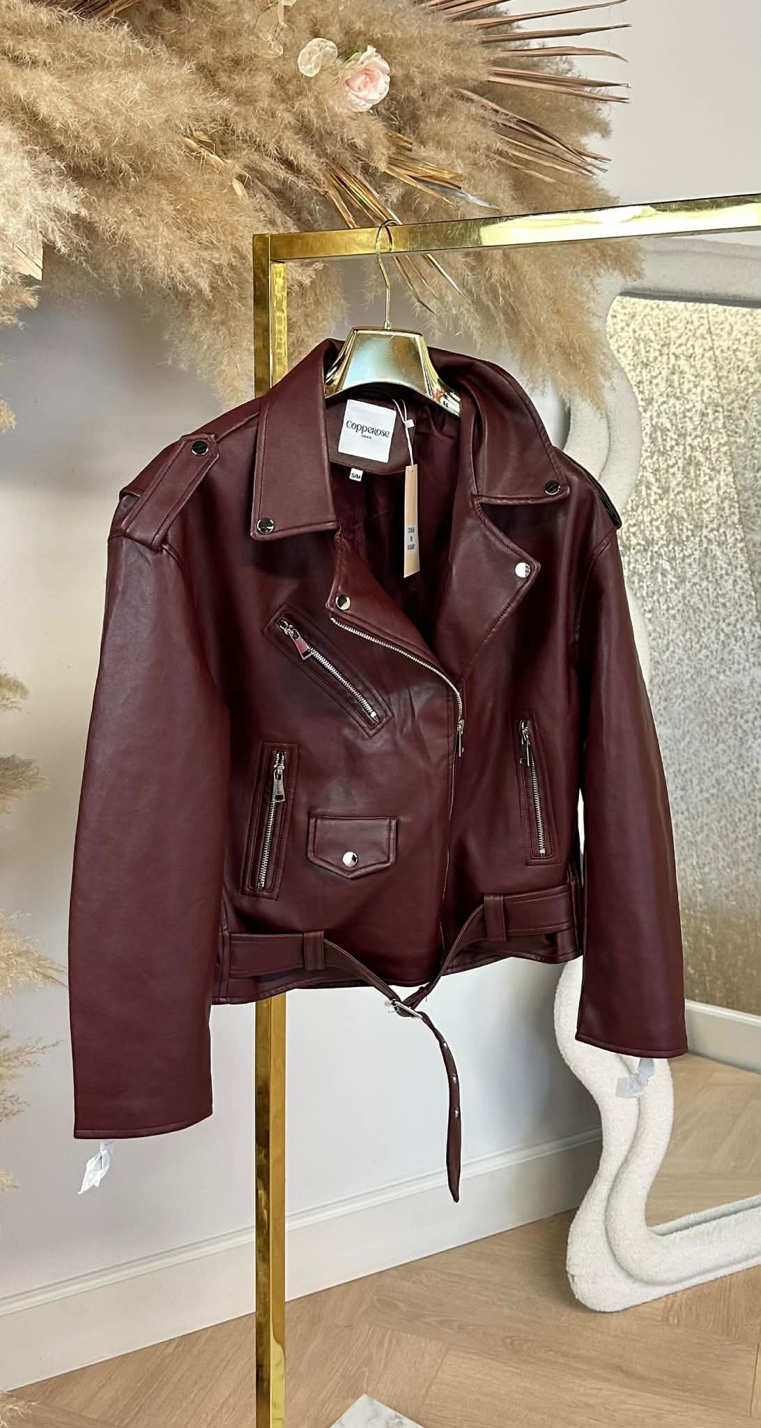 MUSTHAVE LEATHER LOOK JACKET 2169 BURGUNDY