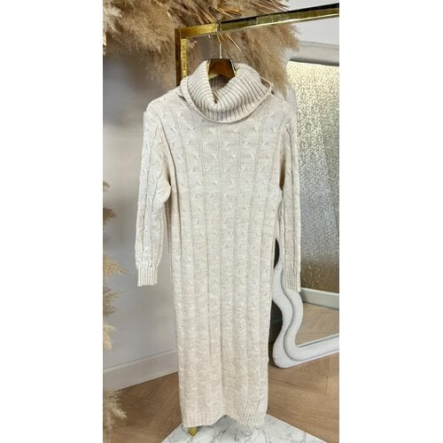 KABEL KOL DRESS LONG LIGHTBEIGE