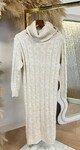 KABEL KOL DRESS LONG LIGHTBEIGE