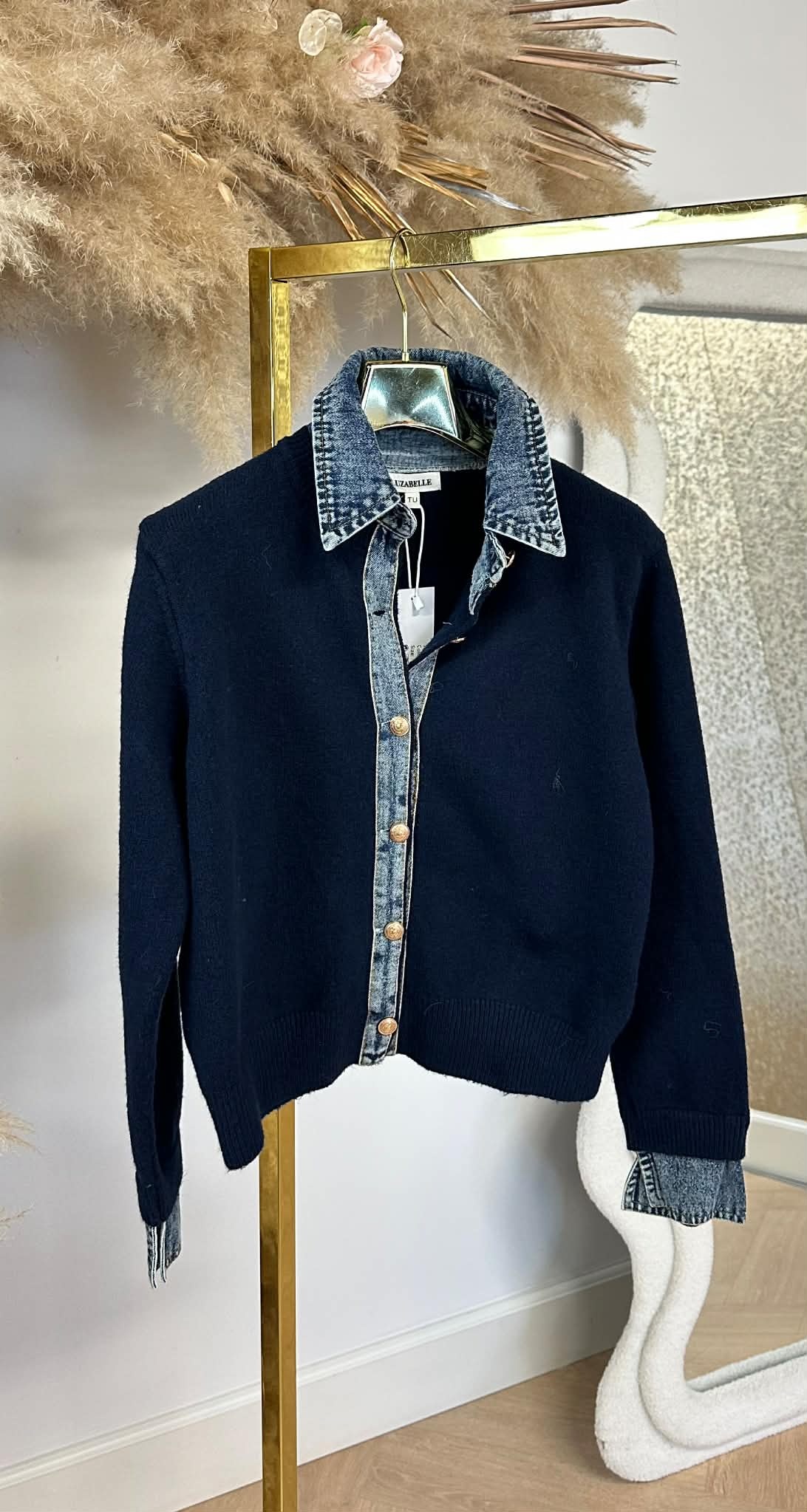 BELLE KRAAG VESTJE 1169 NAVY