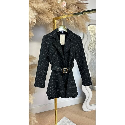 DIAMOND BELT PLAYSUIT BLACK