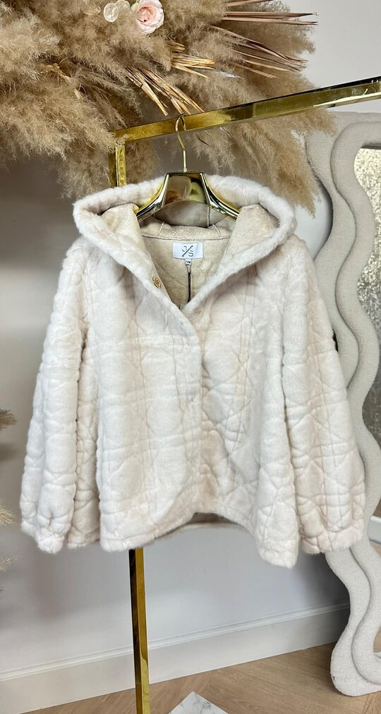 FAKE FUR CAPUCHON JACKET 1097 BEIGE