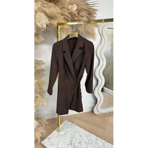 TESS GLITTER OMSLAG DRESS CHOCO