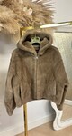 FAUX FUR CAPUCHON JACKET BROWN