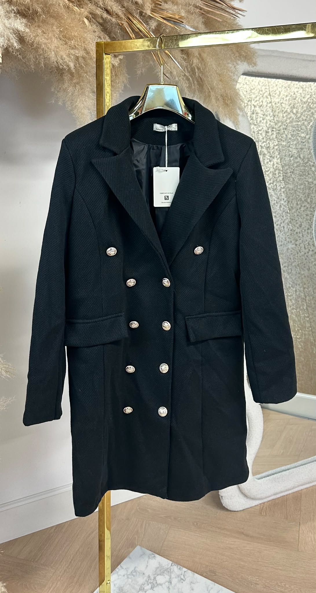 MILAN BUTTON VILT COAT BLACK