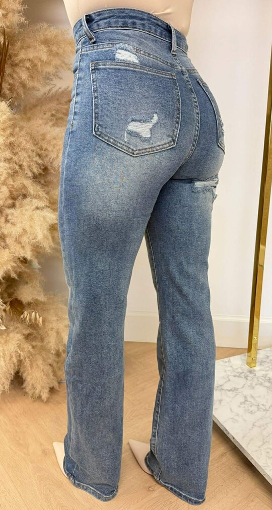STRAIGHT WIDE JEANS 528-1 DENIMBLUE