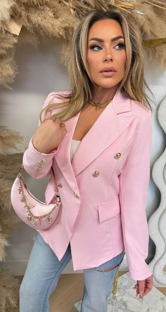 ITALY BUTTON BLAZER LIGHTPINK
