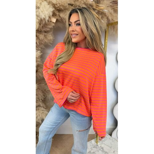 STRIPE LONGSLEEVE TEE ORANGE