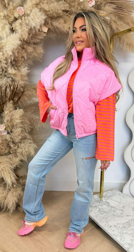 FASHION PUFFER BODYWARMER PINK