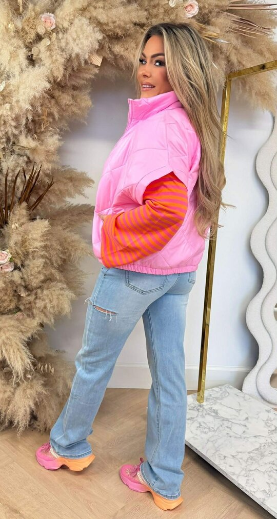 FASHION PUFFER BODYWARMER PINK