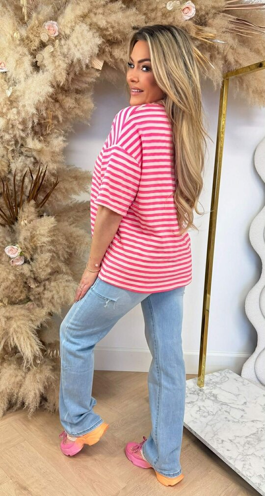 PERFECT STRIPE TEE PINK