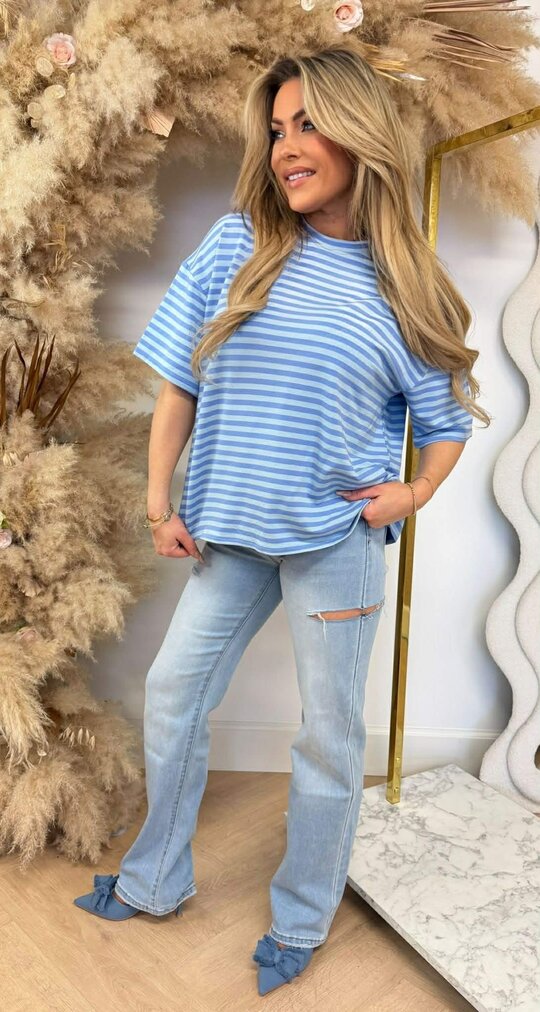 PERFECT STRIPE TEE BLUE