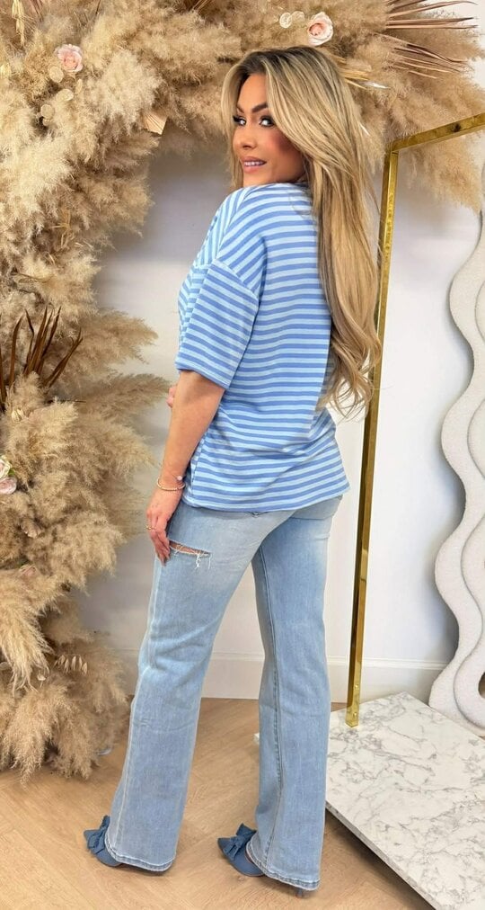 PERFECT STRIPE TEE BLUE