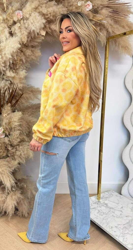 COLORFUL LEO PRINT JACKET YELLOW