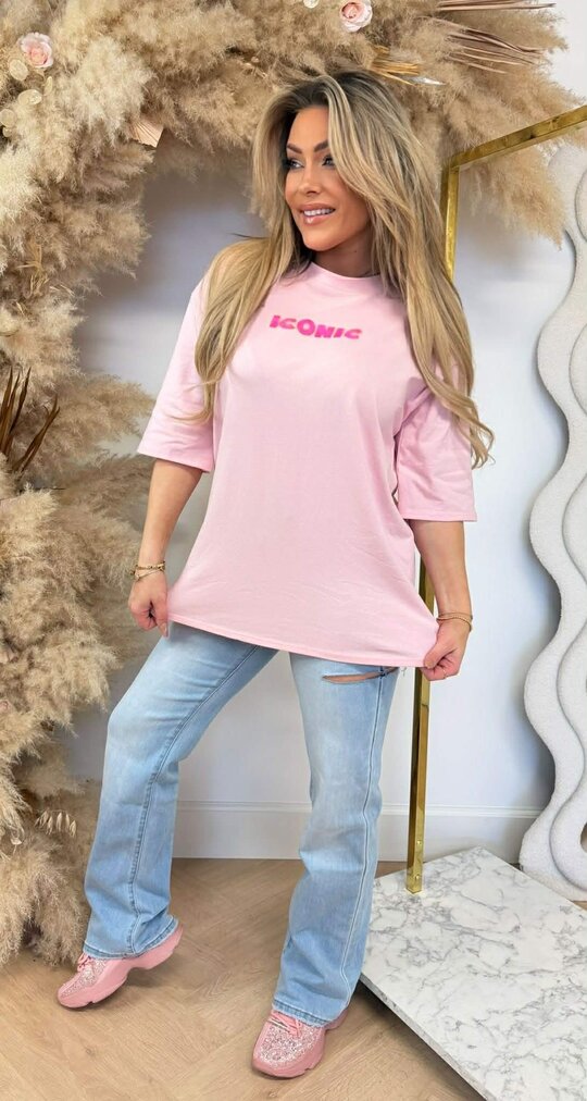 ICONIC TEE * L * PINK