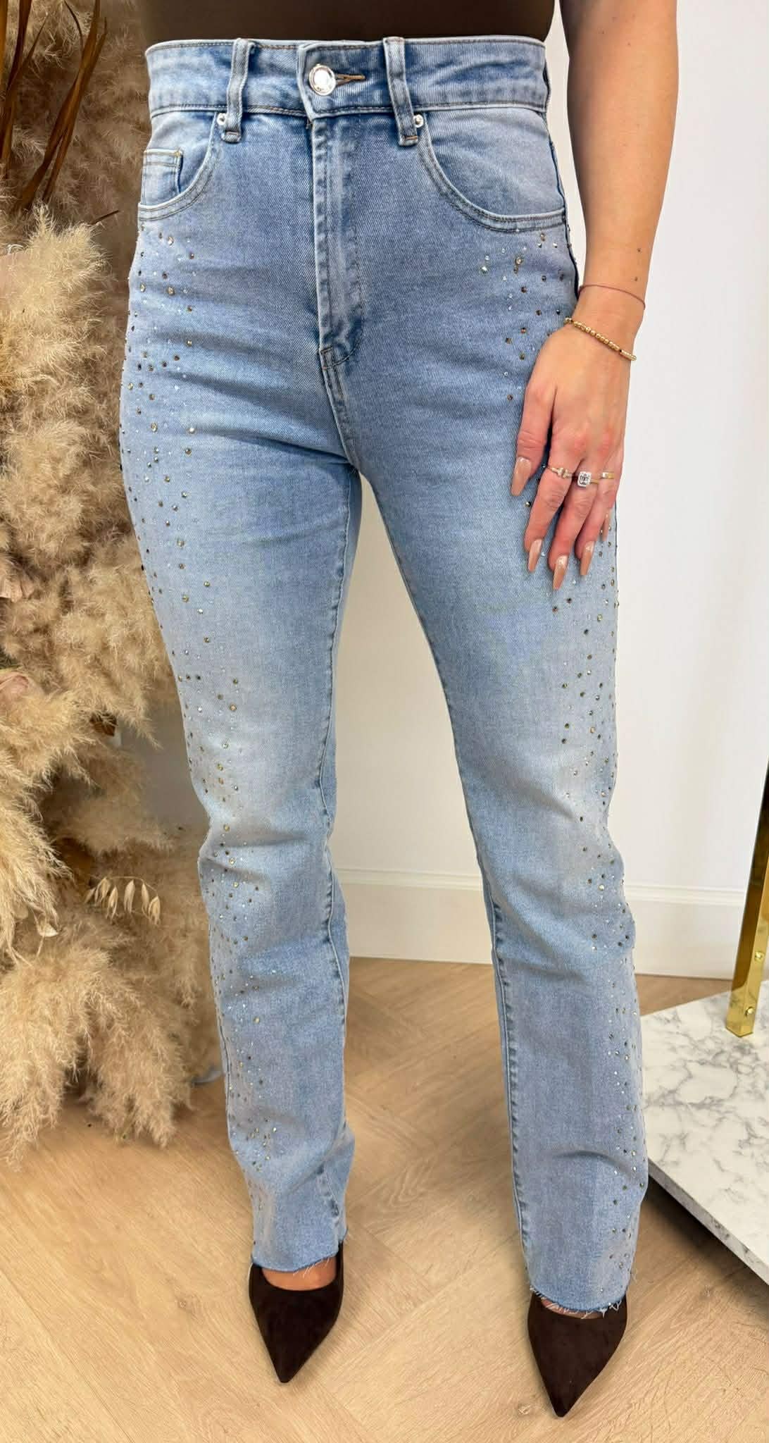 SPARKLE WIDE LEG JEANS 3250 DENIMBLUE