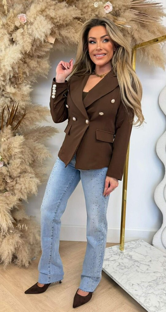ITALY BUTTON BLAZER CHOCO