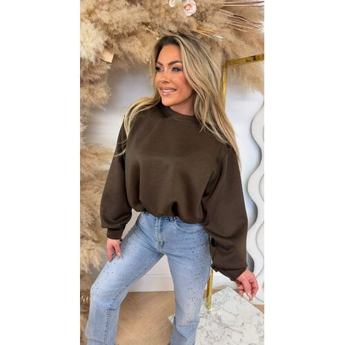 ISABEL CROPPED SWEAT CHOCO