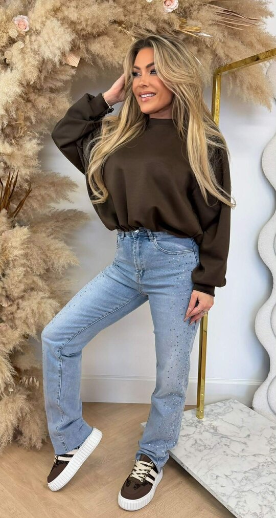 ISABEL CROPPED SWEAT CHOCO