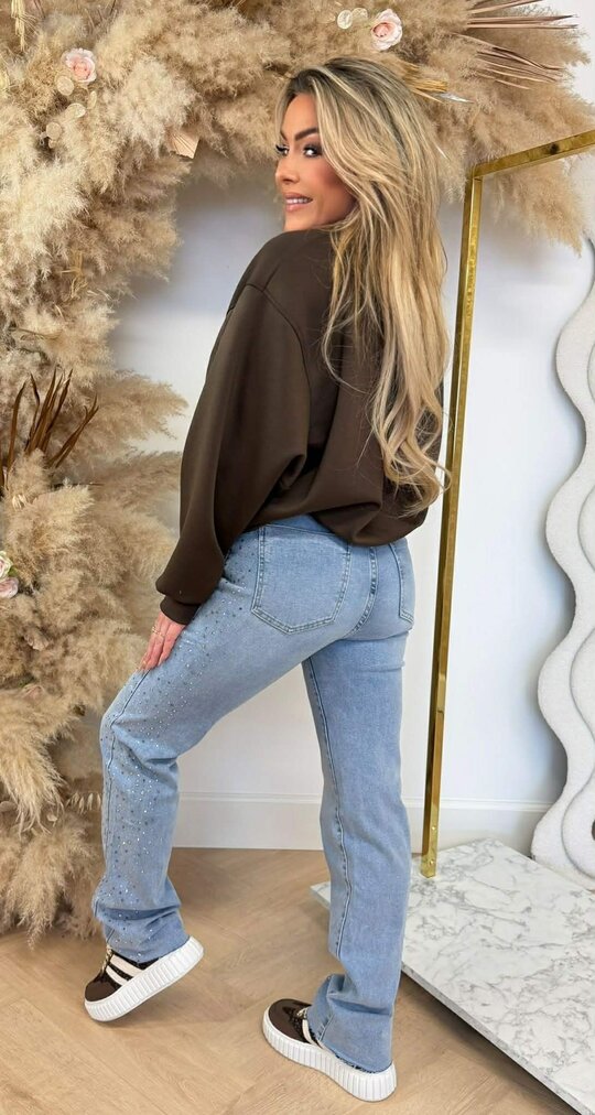 ISABEL CROPPED SWEAT CHOCO