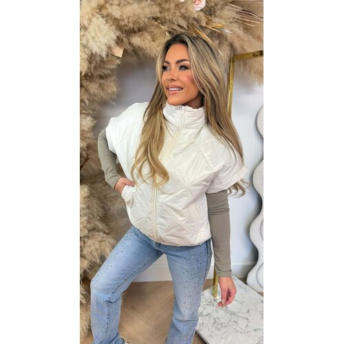 FASHION PUFFER BODYWARMER CREME