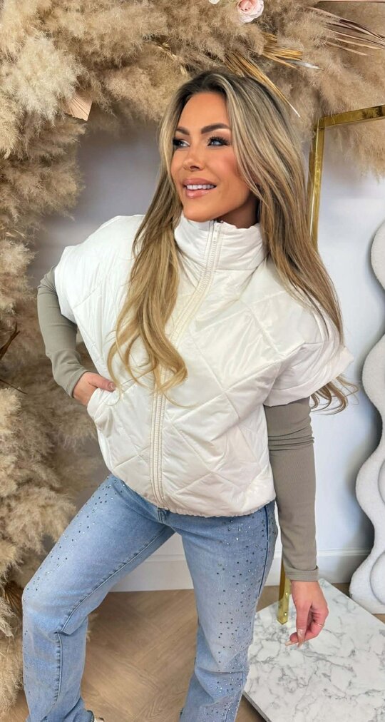 FASHION PUFFER BODYWARMER CREME