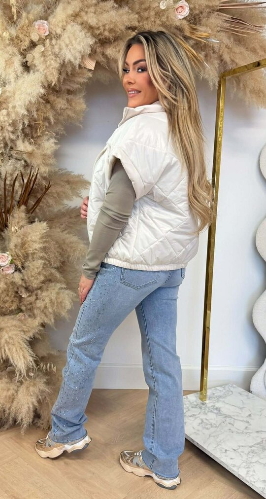 FASHION PUFFER BODYWARMER CREME