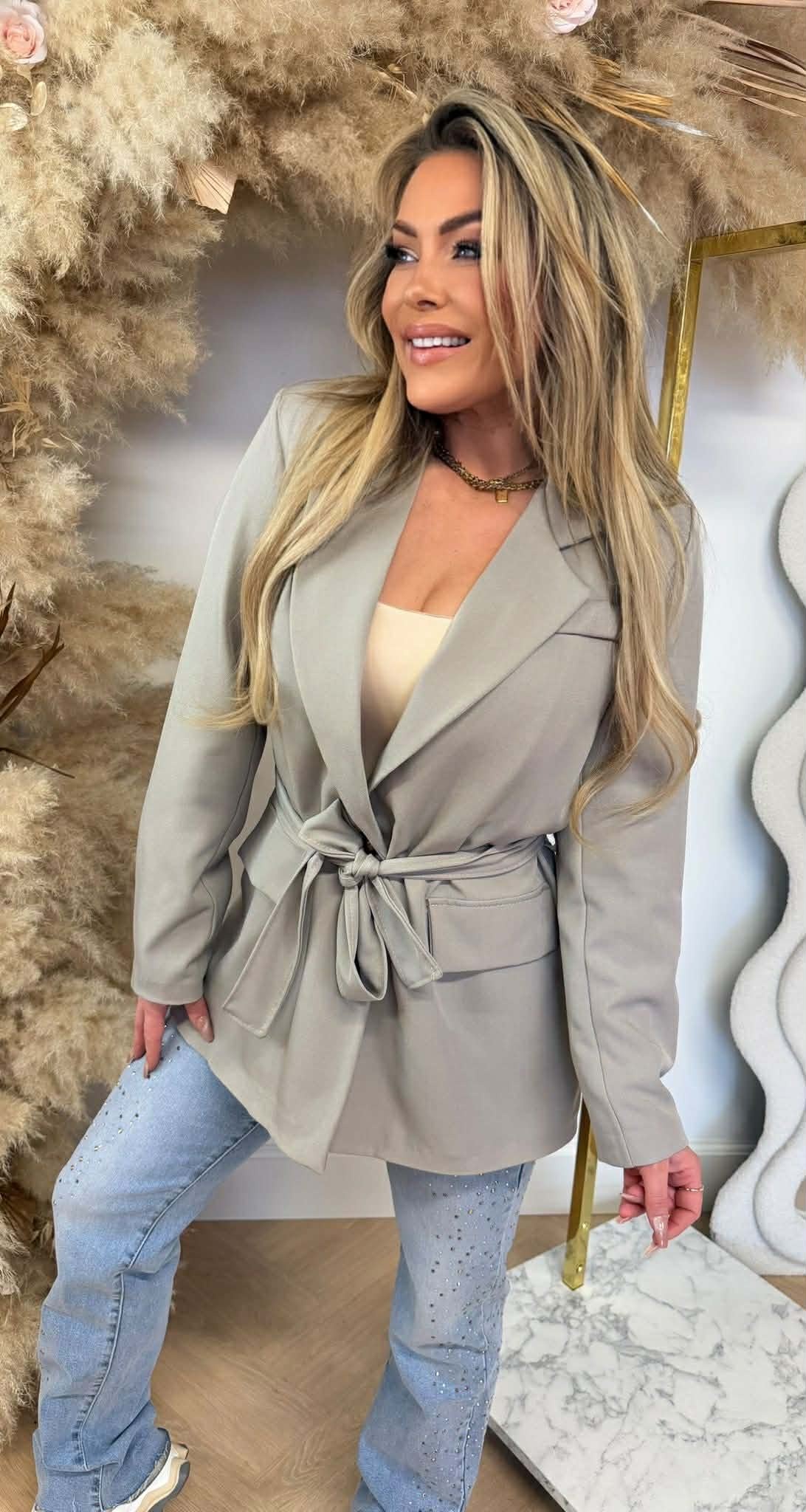 KIANA POCKET LUS BLAZER TAUPE