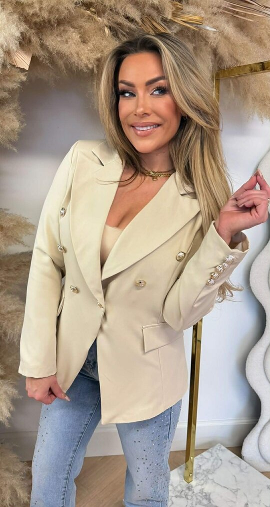 ITALY BUTTON BLAZER BEIGE
