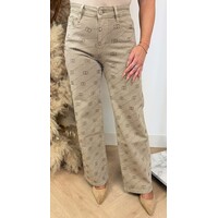 CIRCLE SPARKLE WIDE JEANS JEANS 6770G BEIGE